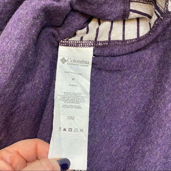 Columbia winter adventure purple and gray striped long sleeve top size M - Picture 14 of 16